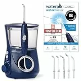 Waterpik Ultra Professional Munddusche, Testsieger 2025, Precision Pulse Technology, TÜV Siegel, bis zu 99,9 Prozent Plaque Entfernung, 6x Aufsätze, 10x individuelle Modi, integrierter Timer, Blau