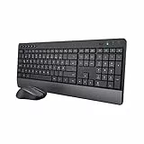 Trust Trezo Tastatur Maus Set Kabellos, Qwertz-Layout, Nachhaltiges Design, Kabellose mit Funkmaus, Leise und Ergonomische Combo, 48 Monaten Batterielaufzeit, PC, Laptop, Schwarz, 2.4 GHz
