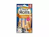 INABA Churu Rolls Keine Nebenerzeugnisse mit 59% Hühnerfleisch Katzen Leckerlies, Getreidefrei, Zuckerfrei, Perfekt zum Verstecken von Tablette, Weiche und Saftige Kausnacks Kausticks für Katzen 40g