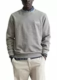 Marc O'Polo Herren Sweatshirt aus Bio-Baumwolle Regular Fit, Grau (Grey Melange), XL