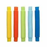 alldoro 60332 Flexi Pop Tubes, sensorisches Spielzeug, Röhren mit ausziehbarer Länge 21-73 cm, 3 cm Durchmesser, 5 Stück