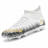 Unitysow Fußballschuhe für Herren, Astroturf, Outdoor-Fußballschuhe, Kinder, Teenager, professionelle Leichtathletik, Fußballschuhe, Sneakers, Weiß (1), 41 1/3 EU