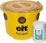 cit Fliegenfalle FlyCage6, Insektenfalle, Fliegenschutz, inkl. Deckel, 6 Gittereinsätze, 750g Lockstoff, Kunststoff, 6L, Außenbereich, wiederverwendbar
