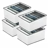 EASEVE 4 Stück Schrank Organizer Kleiderschrank Kleidung Aufbewahrung - 7 Fächer Faltbare Schubladen Ordnungssystem Kleider Aufbewahrungsbox für Hosen, Jeans, Hemden, Pullover, Shirt