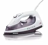 SEVERIN Dampfbügeleisen mit keramikbeschichteter Bügelsohle und Antihaft-Effekt, 2500W, 70g/min Dampfstoß, 30g/min variable Dampfleistung, Ideal zum Dampf- und Trockenbügeln, Weiß/Lila, BA 3210