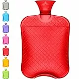 Qomfor Wärmflasche - 1,8 Liter großes Fassungsvermögen - Premium Wärmeflasche für Schmerzlinderung, Rücken, Schulter und Nacken - Ohne Bezug - [Rot]