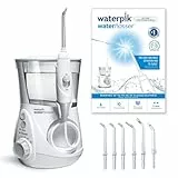 Waterpik Ultra Professional Munddusche, Testsieger 2025, Precision Pulse Technology, TÜV Siegel, bis zu 99,9 Prozent Plaque Entfernung, 6x Aufsätze, 10x individuelle Modi, integrierter Timer, Weiß