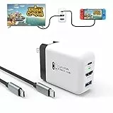 TreasLin Switch Dock Ladegerät PD 65W Ladestation für OLED Tragbarer Dock-Adapter mit USB C 3.1-Anschluss für Switch TV 4K 60Hz Ausgangsnetzteil Weiß