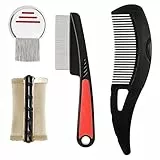 VGECEE 4 Stück Anti SchuppenKamm Edelstahl Feinzahnkamm Kopfhaut Schuppen Kamm Dandruff Comb für Schuppen, Ölentfernung, Schuppen Kopfhaut, Haarkämme für Damen/Herren