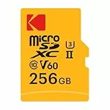 Kodak MicroSD-Karte, 256 GB, UHS-II U3 V60, ultraschnelle Übertragungsrate 300 MB/s Lesen, 160 MB/s Schreiben, 4K/8K-Video, ideal für Ersteller von Inhalten, inklusive SD-Adapter
