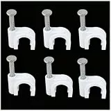 8mm Kabelschellen Nagelschelle 200 Stück Stahlnagelkabelclips Kabelmanagement Kabelklemmen Langlebige Drahtklammern Für Wände Kabelwandklammer Weiß