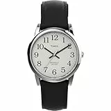 Timex Easy Reader Herren-Armbanduhr, Leder, 35 mm, Schwarz T20501