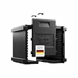thermohauser EPP-Thermobox CombiECO GN 1/1, zerlegbare Frontlader-Transportbox, 80 Liter Volumen, 12 Einschubleisten, 55 x 47 x 61 cm, bestehend aus 2 Halbschalen & 1 Tür, schnell zusammengebaut