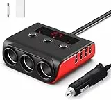 SONRU 120 W Schnellladeadapter 2025, Zigarettenanzünder USB-Ladegerät, 12/24 V Multi-Steckdosen, Zigarettenanzünder-Adapter & Splitter, Doppelsteckanschluss im Kfz-Ladegerät für iPhone/Samsung und