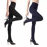 YAGAXI 2 Pairs Thermo Strumpfhosen für Damen,100D Blickdichte Dicke Strumpfhosen Damen Winter,Warme Fleece Strumpfhose Damen(NB-s)