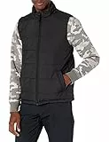 Amazon Essentials Herren Mittelschwere Isolierte Daunenweste Mit Fleecefutter, Schwarz, L