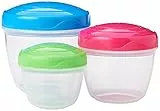 Sistema TO GO Snack 'n' Nest Frischhaltedosen Set | 150 ml, 305 ml, 520 ml | kleine ineinander stapelbare Vorratsdosen | BPA-frei | Gemischte Farben | 3 Stück