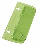 Wedo Taschenlocher 2-Loch Pocket Punch 8 cm grün mit Papierführung und Zentimeterskala ultraflach tragbar
