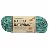 folia 9054 - Raffia Naturbast smaragdgrün, 1 Bündel mit 50 g, Schnur aus natürlichem Strohgemisch, ideal zum Basteln, zur Dekoration oder für Gestecke, Sträuße und andere floristische Arbeiten