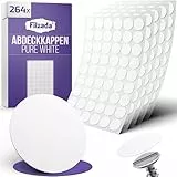 Filzada® 264x Abdeckkappen für Schrauben D20mm Selbstklebend - Möbelaufkleber/Möbelpflaster - Schraubenabdeckung Weiss - Schrauben Abdeckkappen Weiß - Schraubenkappen Weiß