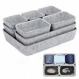 Bugucat Schubladen Organizer Filz,8 Stück,Stapelbares schreibtisch organizer Aufbewahrungsboxen,organizer küche,badezimmer-organizer für Kleiderschrank Schlafzimmer,Badezimmer,Küche,Büro,Hellgrau