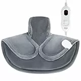 ALLJOY Wärmekissen zur Linderung von Nacken- und Schulterschmerzen, 1 kg schweres Nackenwärmkissen mit 4 Heizstufen und 90-min-Auto-Off-Timer, 56 x 46 cm, Nacken- und Schulterwärmer, Geschenke für