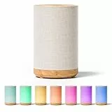 Mini Aroma Diffuser 120ml für Atherische Öle, elektrisch betrieben mit Netzanschluss, mit Stoffbezug und Nachtlampe, Ultraschall-Luftbefeuchter mit 7-Farben-LED-Licht, für Schlafzimmer Yoga, Geschenk