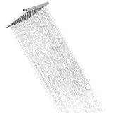 Hibbent Regenbrause Duschkopf(300 * 300MM),Edelstahl Regenduschkopf,Eckig Einbauduschköpfe,Sparduschkopf regendusche, Schwenkbarer Strahlwinkel, üppiges Duscherlebnis, Einfache Installation, Chrom