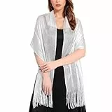 KALOEY Stola Damen Festlich Fur Abendkleid Funkelnde Metallische Abendkleid Hochzeit Pashmina Geschenkf