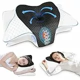 SAHEYER Nackenkissen Memory Foam Orthopädisches Kissen, Ergonomisches Kopfkissen Nackenstützkissen, Seitenschläferkissen Schlafqualität Verbessern, 60 x 35.5 x 10/13CM, Grau