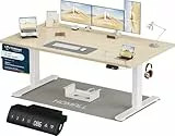 Homall Höhenverstellbarer Schreibtisch 160x80cm mit USB-A Ladeanschluss, Elektrischer Schreibtisch mit Kabel Management Tray, Standing Desk mit 3 Memory Funktion, Computertisch Beige