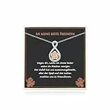 USEEDOVIA Kette Geschenke für beste Freundin, Kette 40cm mit Anhänger Blumen Rose Vergoldet AAA Zirkonia Halskette mit Karte und Geschenkbox