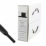 Offgridtec 5m Schrumpfschlauch mit Kleber 12,7mm  6,4mm Schrumpfrate, Dual-Wand, Halogenfrei, Flammhemmend, Wasserdichte Kabelisolierung, Leicht zu Schneiden, Inklusive Spenderbox, Schwarz