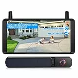 AUTO-VOX 6' Solar Rückfahrkamera Kabellose : 2 Mins Schnell Install, 16:9 1080P Display, 2 Channel Splitscreen, Unterstützt DVR-Aufzeichnung, IP69K wasserdichte für Pkw, LKW, Anhänger