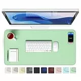 GOMIN Schreibtischunterlage 80x40cm, PU Leder Mauspad, Rutschfeste & Wasserdichte Schreibtisch Unterlage für Büro & Home Office, Schreibunterlage Abwischbar idealer Tischschutz, Hellgrün