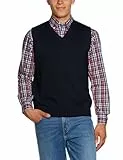 Maerz Herren März Strick Navy 100% Merino Superwash Pullunder, Blau (399), 52 EU