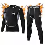 MeetHoo Thermounterwäsche Herren, Funktionsunterwäsche Set Funktionswäsche Atmungsaktiv Thermo Unterwäsche Thermowäsche Base Layer Radsport Laufen