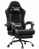 Nexthra Gaming Stuhl Bürostuhl Gaming Sessel mit höhenverstellbaren Linkage-Armlehnen, ergonomischer Gamer Stuhl mit Fußstütze, gepolstert Gaming Chair 150° neigbar bis 180 kg, Schwarz