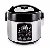 Yum Asia Kumo YumCarb Reiskocher mit Keramikschale und fortschrittlicher Fuzzy-Logik (5,5 Tassen, 1 Liter), 5 Reiskochfunktionen, 3 Multicooker-Funktionen, 220-240V EU (leichter Edelstahl)