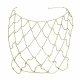Surakey Damen Taille Körperkette Gürtel, Bling Strass Taillenkette Gold, Geschichtet Ketten Mehrschichtig Taille Ketten Nachtclub Bauchgürtel Körperzubehör Schmuck für Frauen und Mädchen