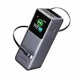 UGREEN Nexode Power Bank 20000mAh, 165W Schnellladen, 65cm einziehbares Kabel, Kompatibel mit iPhone 16/15 Serie, Galaxy S25, MacBook, Dell Laptop und mehr