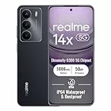 realme 14x 5G Smartphone 8+256GB, Carbon Black, 6.67 Zoll Bildschirm, 120Hz Display, 5000mAh Akku, 50MP KI-Kamera, MediaTek Dimensity 6300, ArmorShell Schutz, IP64