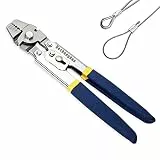Dechengbao Drahtseil-Crimpwerkzeug, Kabel-Crimps bis 2,2 mm, Edelstahl-Draht-Crimpzange für ovale Aluminiumhülsen