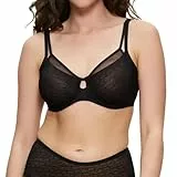 Triumph Damen Minimizer-BH Signature Sheer W01 EX, mit Bügel, ohne Polsterung, Verstellbare Träger, 85D, Schwarz