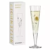 RITZENHOFF 1071013 Champagnerglas 200 ml - Serie Goldnacht Nr. 13 - Edles Designerstück mit Echt-Gold - Made in Germany