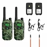 Radioddity PR-T3 Walkie Talkie für Kinder 16 Kanäle PMR446 Funkgerät für 3-12 Jahre Kinder VOX mit Taschenlampe 4KM Reichweite für Abenteuer, Outdoor, Camping, 2 Stücke