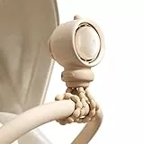 JISULIFE Kinderwagen Ventilator Tragbar, Kleiner Batteriebetriebener Ventilator mit 100 Geschwindigkeiten, Luftreinigungs- und Luftverbesserungstechnologie, Flügellos, Lebensmittelecht – Braun