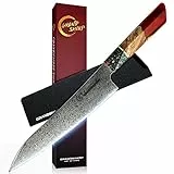 GRAND SHARP Damastmesser Kochmesser 22cm Profi Messer Extra Scharfe Japanisches Messer VG-10 67 Schichten Damaststahl Küchenmesser mit Harzgriff [Geschenkbox]