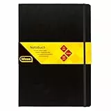 Idena 209292 Notizbuch FSC-Mix, A4, liniert, Papier cremefarben, 96 Blatt, 80 g/m², Hardcover in schwarz (A4, blanko)