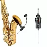 ACEMIC UHF Drahtloses Saxophon Mikrofonsystem, drahtloser Sender und Empfänger, ansteckbares Instrumentenmikrofon für Trompeten, Saxophone und aktive PA Systeme, ST-5